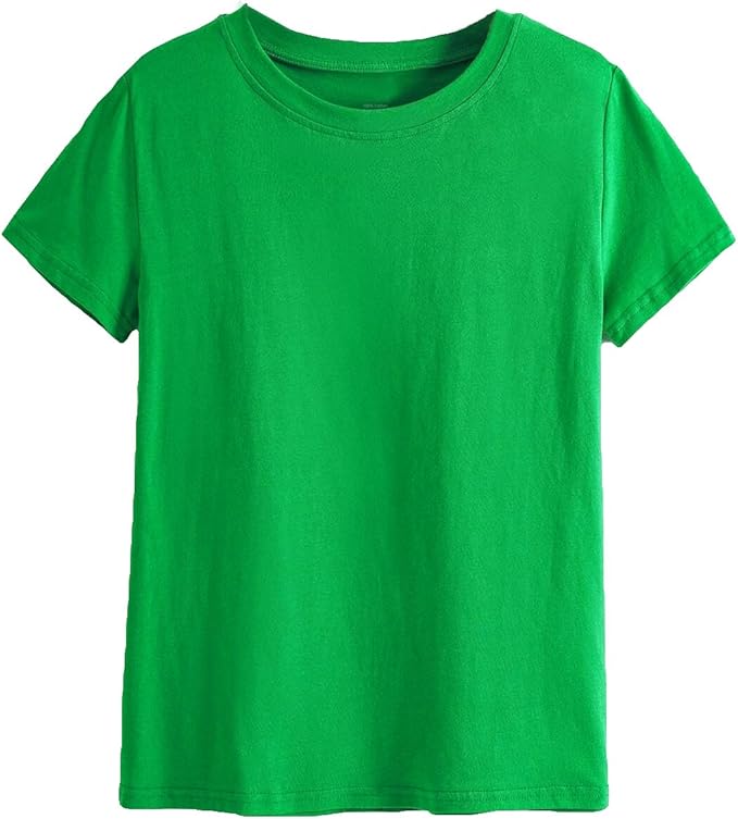 Adult 100% Cotton T-Shirt Unisex Men's Basic Plain Blank Crew Tee Tops