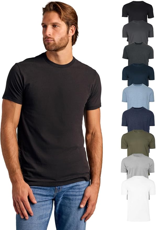 True Classic Mens T-Shirts - Short Sleeve Crew Neck Plain T Shirt for Men