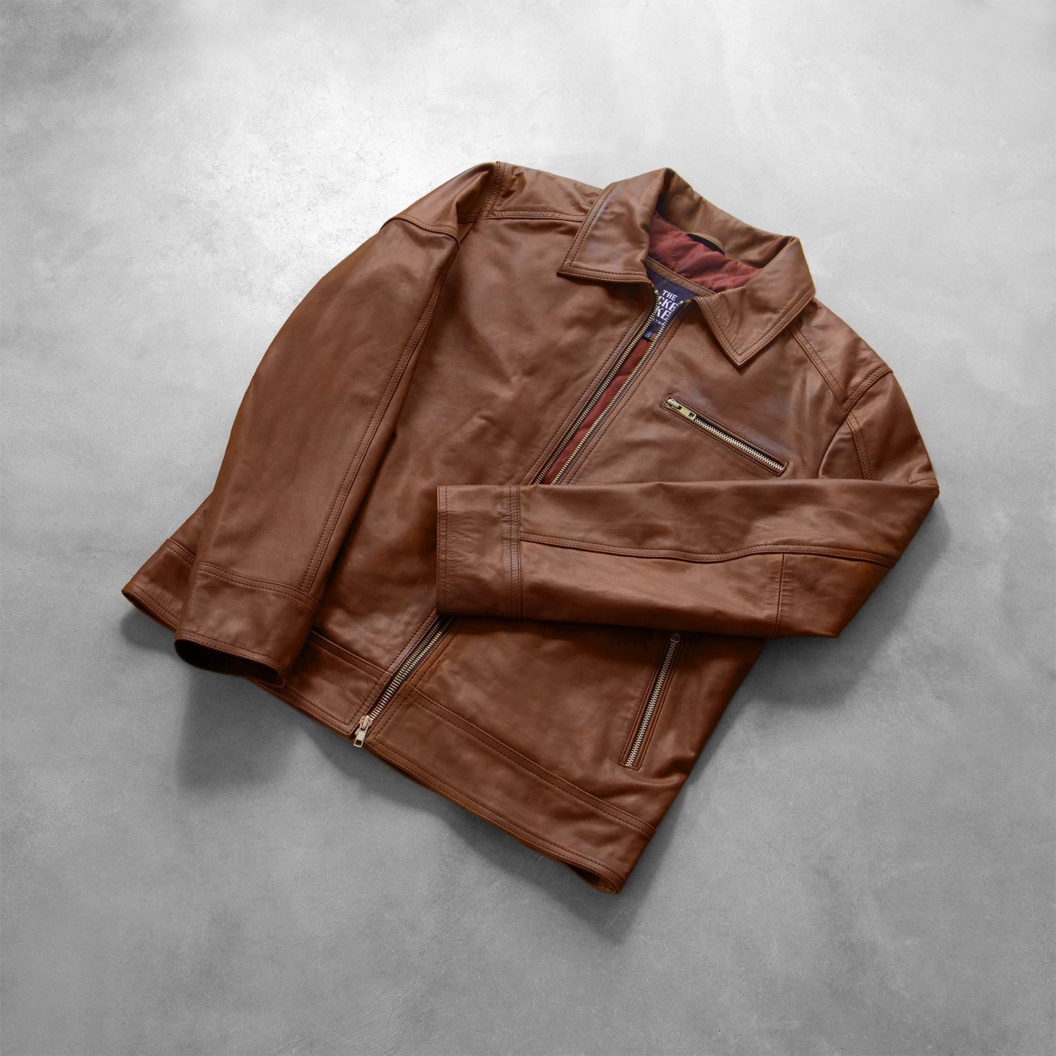 leather brown jacket