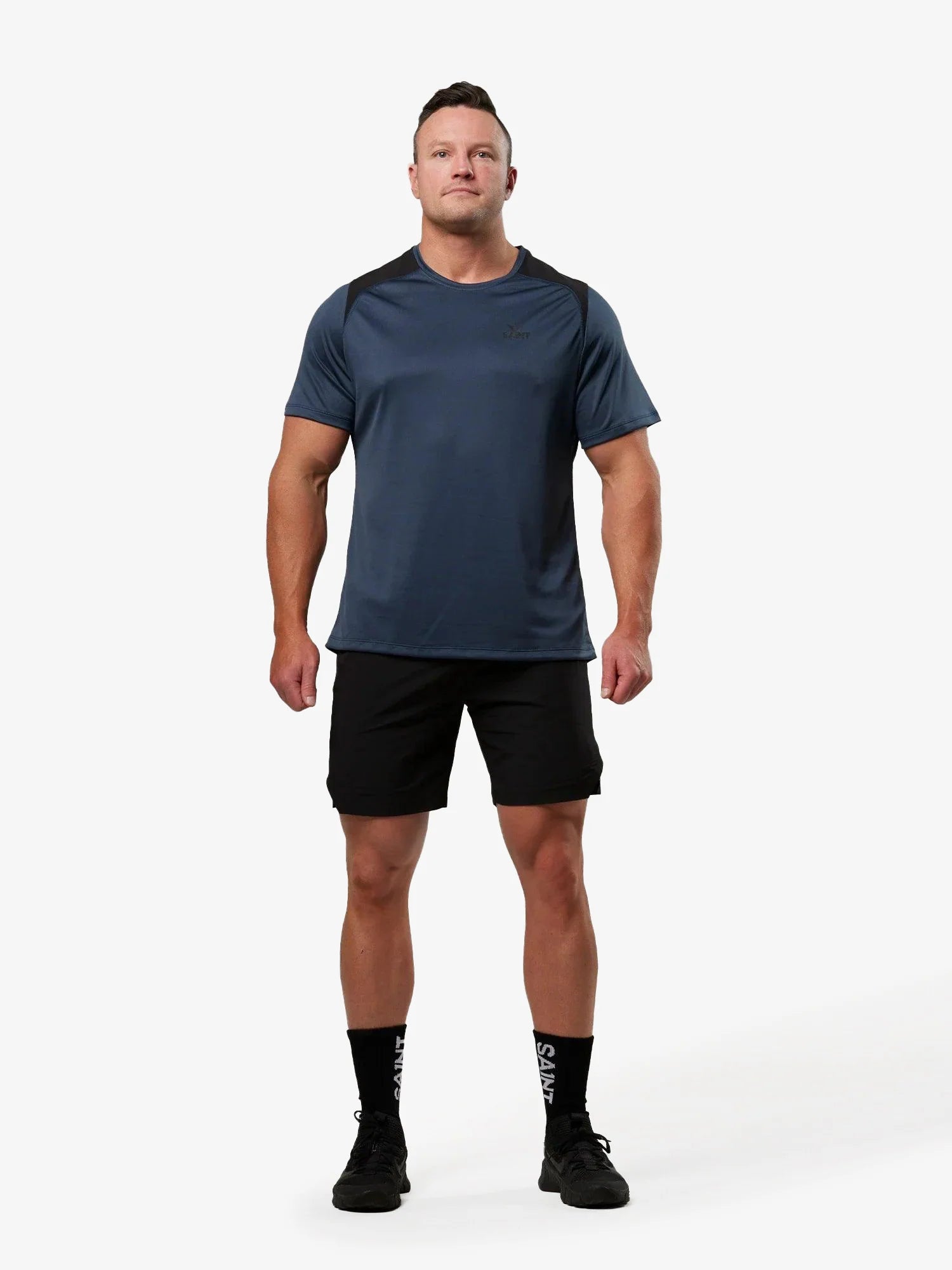 MEN'S TRAINING T-SHIRT - PETROL BLUE